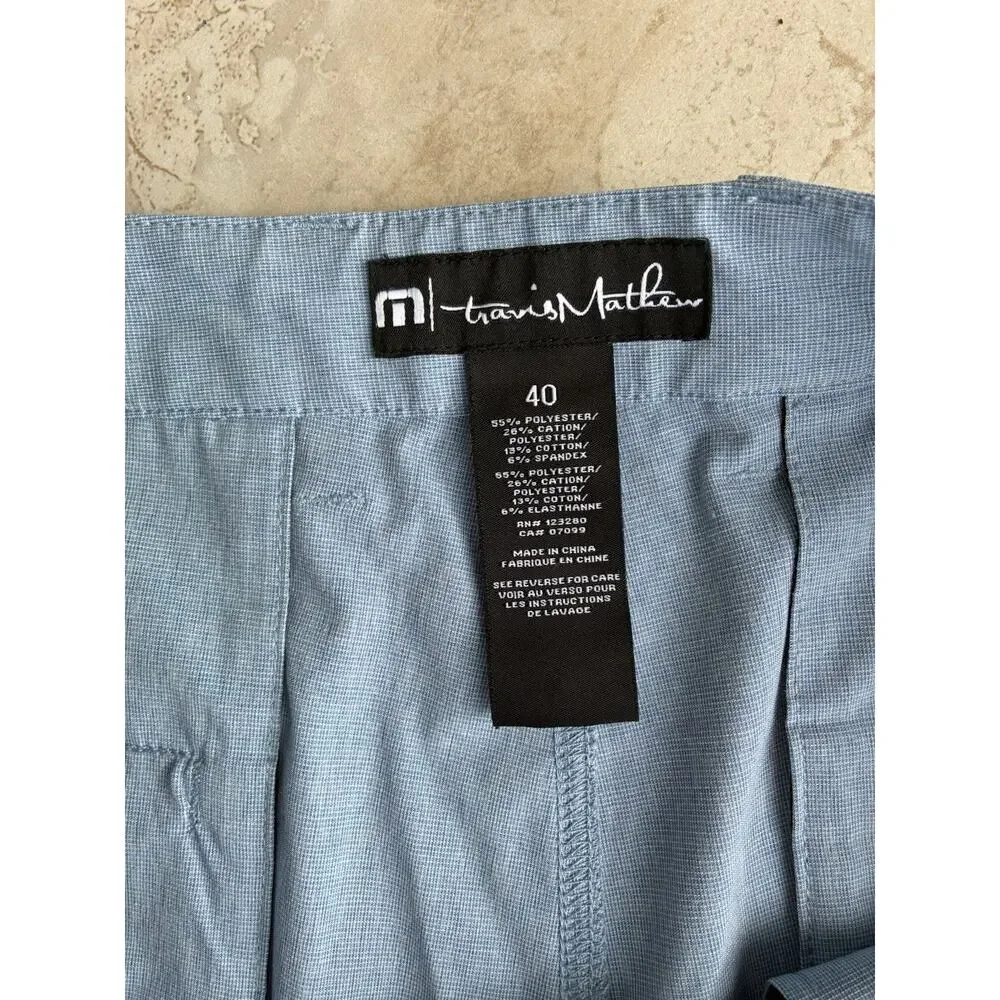 Mens Golf Performance Shorts Sz Travis Mathews Light Blue Size 40
